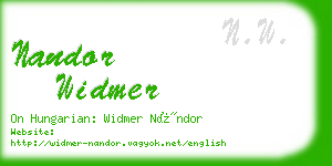 nandor widmer business card